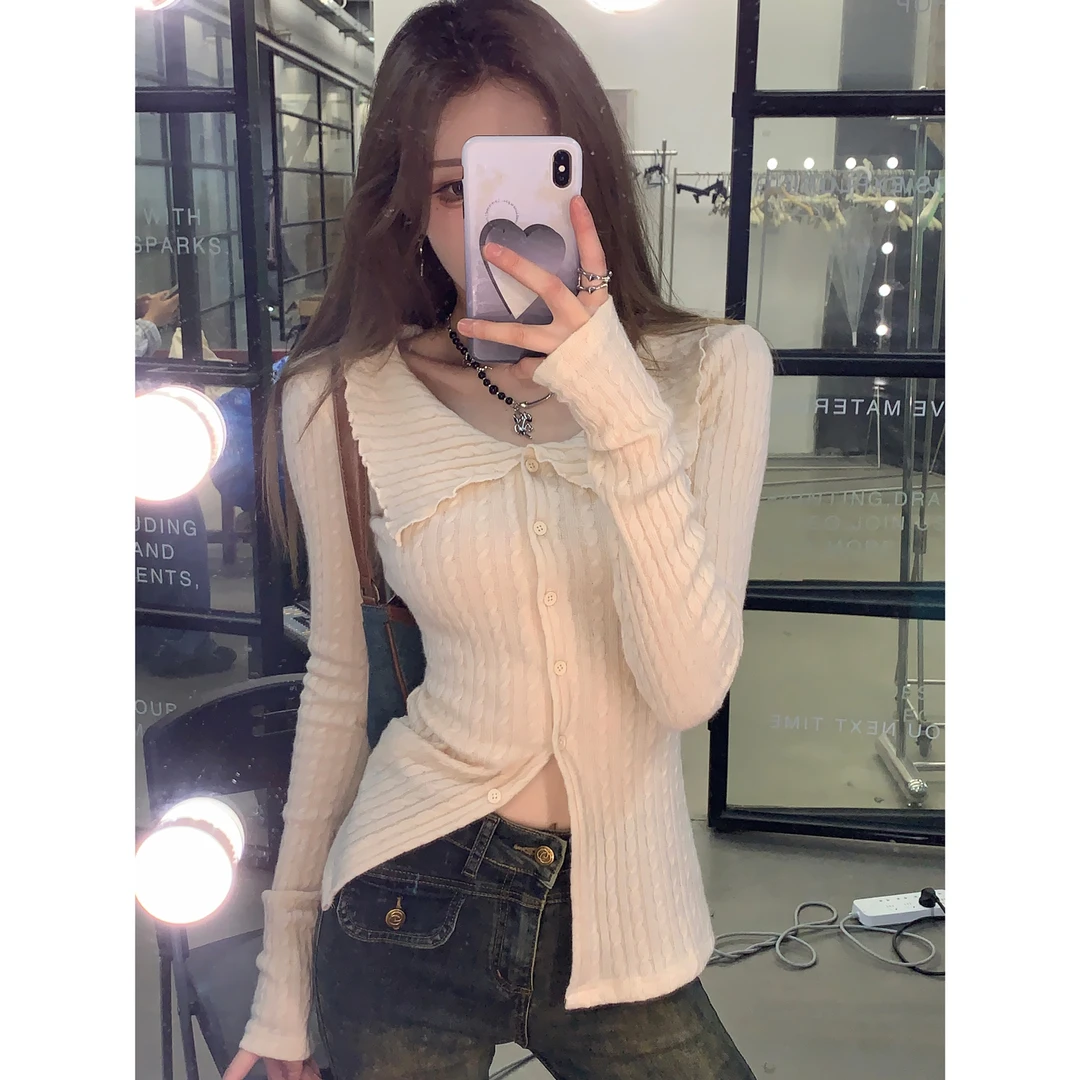 DREAM SEVEN77 设计感毛针织衫女秋季新款显瘦设计感上衣QTX64170