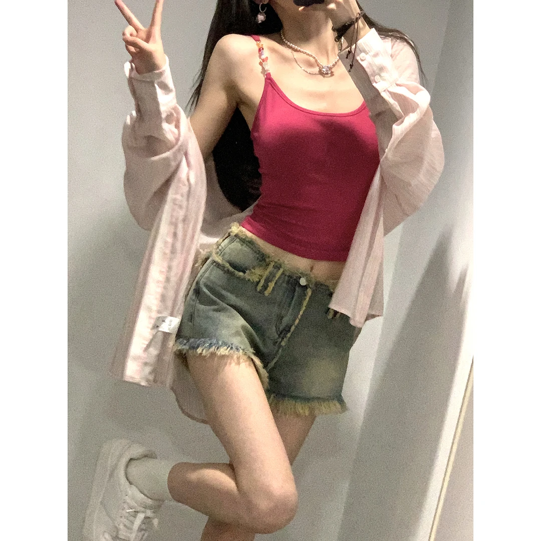 DREAM SEVEN77 复古牛仔裤夏季热裤显瘦辣妹裤子QR85212