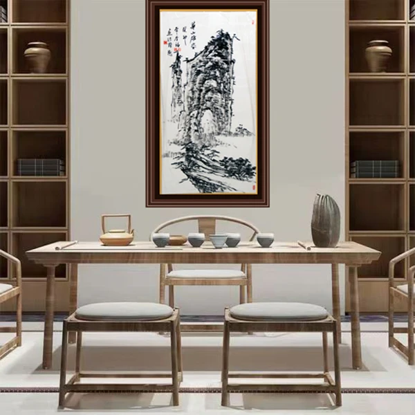 国画作品常全福作张杰书《华山雄姿》四尺装裱框架174*84风景绘画