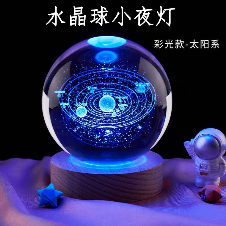 h030宇宙系发光水晶球小夜灯高级感高档送男朋友女生生日毕业礼物