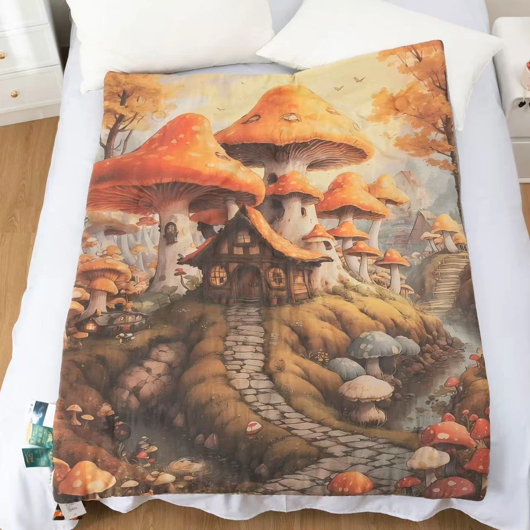 【蘑菇城堡】120*150cm高端柔软舒适双层纱有氧被亲肤可机洗四季被