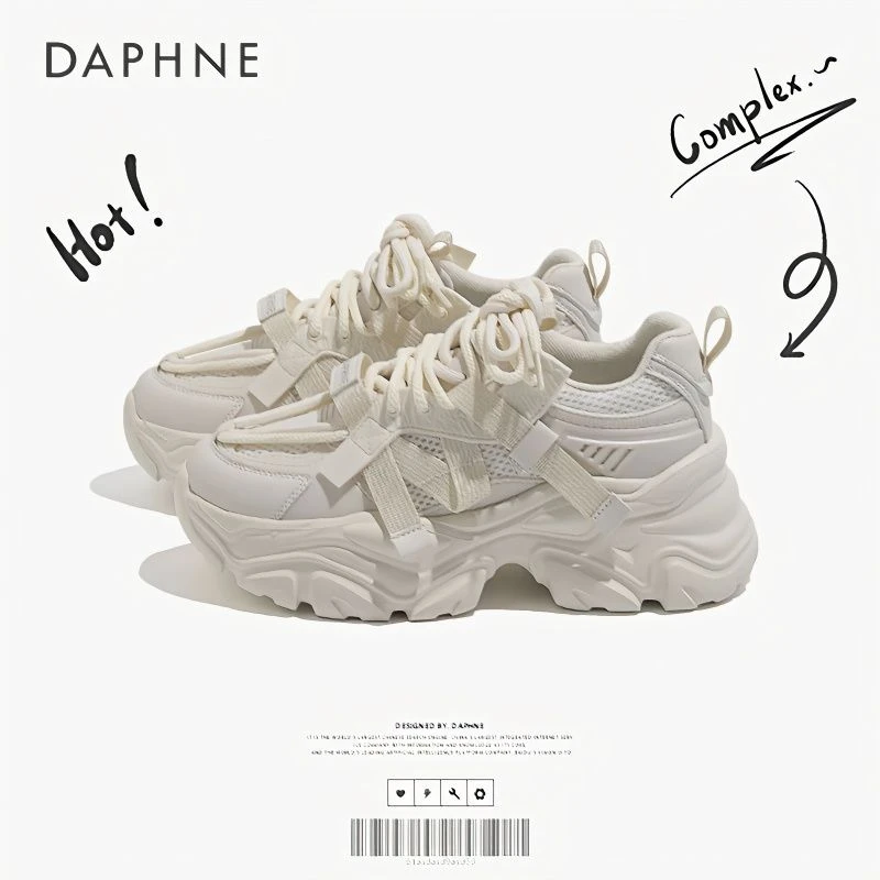 Daphne/达芙妮时尚透气老爹鞋女2025春季厚底网红百搭休闲运动鞋