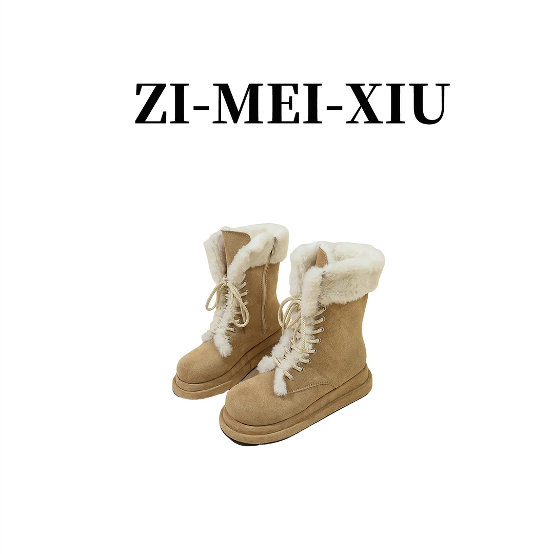 【好物分享】爆款两穿棉靴2024冬季新款复古厚底加绒保暖雪地靴女款