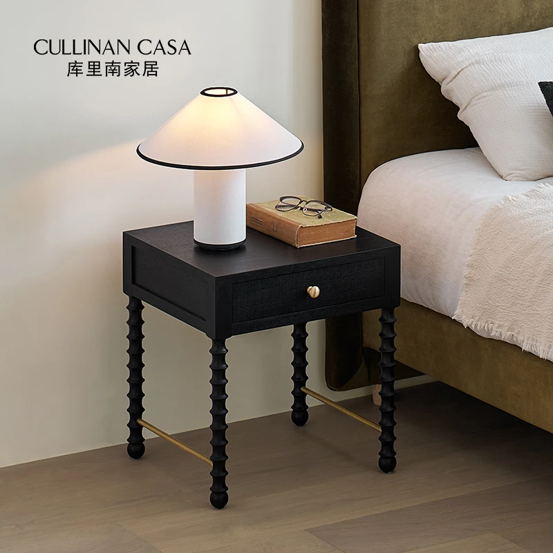 库里南家居罗马床头柜复古中古风床边储物柜家用卧室高级感置物架