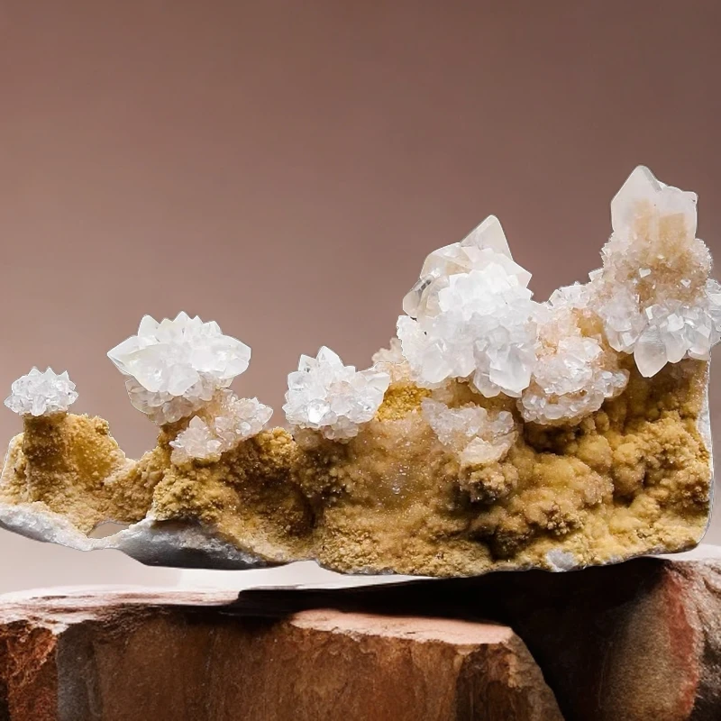 晶簇摆件摆设工艺品结晶花创意水晶石头标本鱼缸酒柜喷泉花盆景石