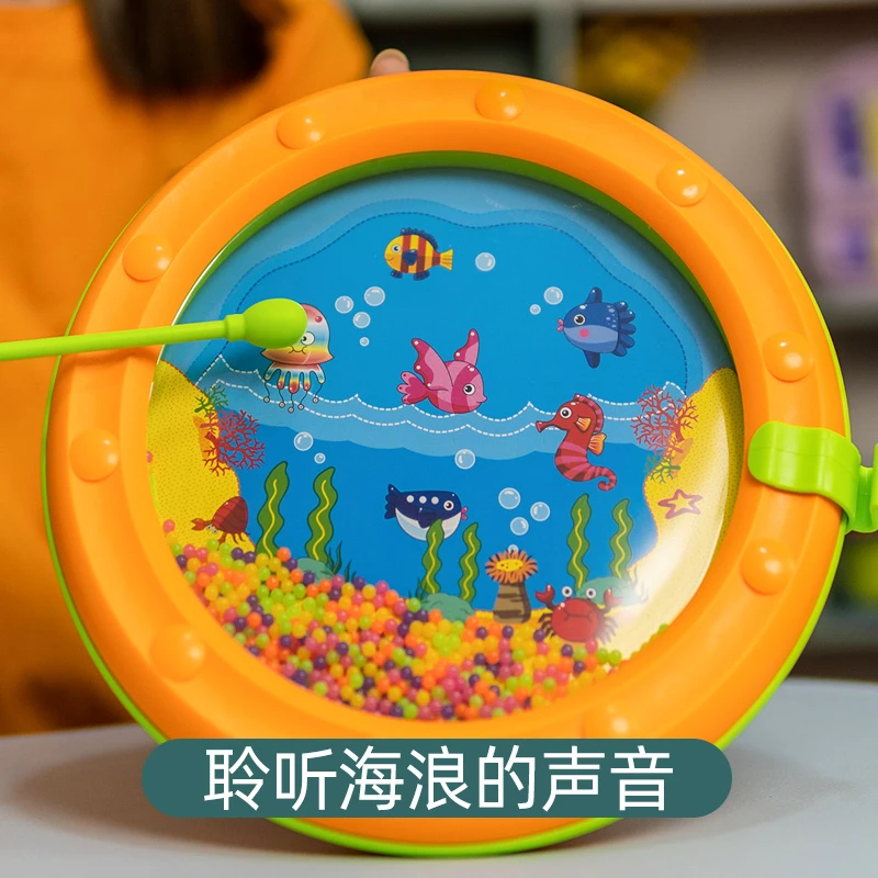 ZUCCA奥尔夫乐器海浪鼓打击鼓铃鼓儿童早教幼教教具婴儿玩具