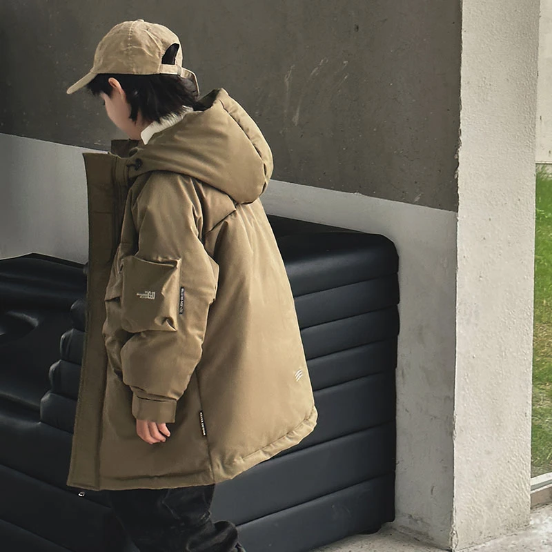 男童羽绒服中长款2023年新款冬装儿童加厚冬季男孩外套潮23DR9901