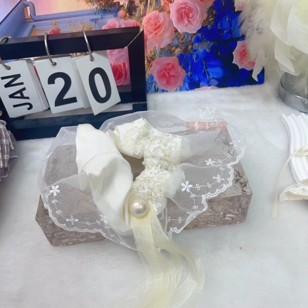 A-125米色蕾丝仙仙蝴蝶结甜美可爱肠圈