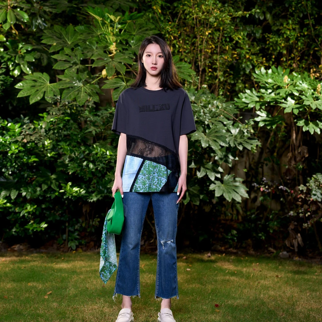 UT/I【MILIXU系列】拼接设计感夏季复古配色百搭圆领情侣短袖T恤