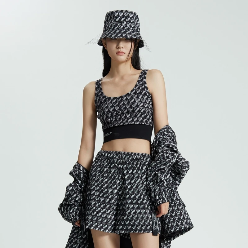 专柜新款 uti尤缇春季运动无袖上衣高级感老花满印内搭背心女