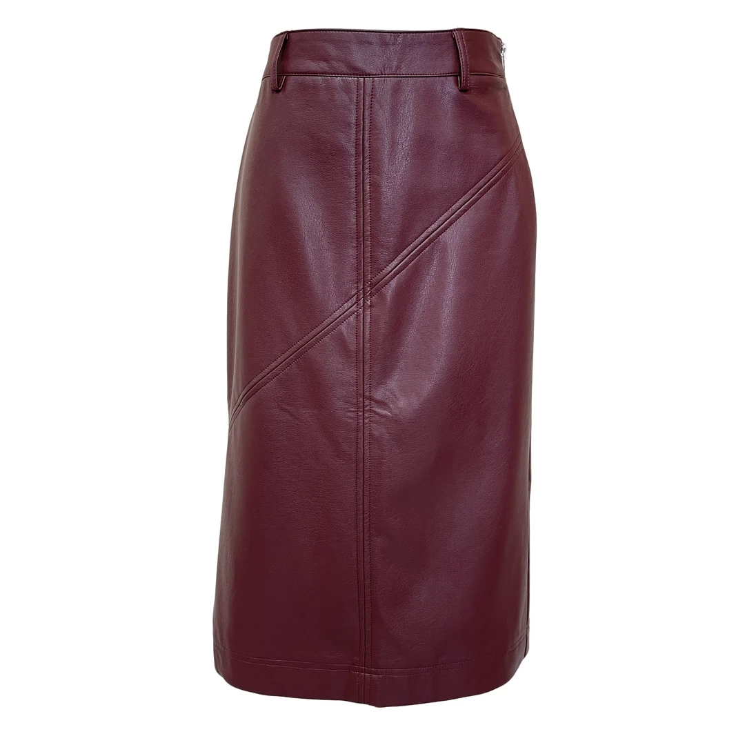 MONICA 气质时尚侧边拉链口袋半裙