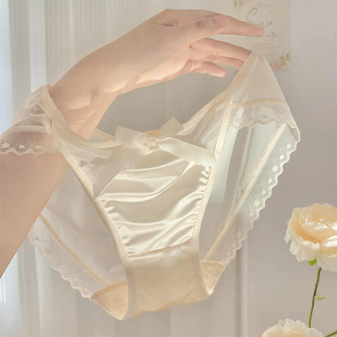 透气法式性感可爱蕾丝网纱女士内裤女夏薄款速干纯欲少女三角裤
