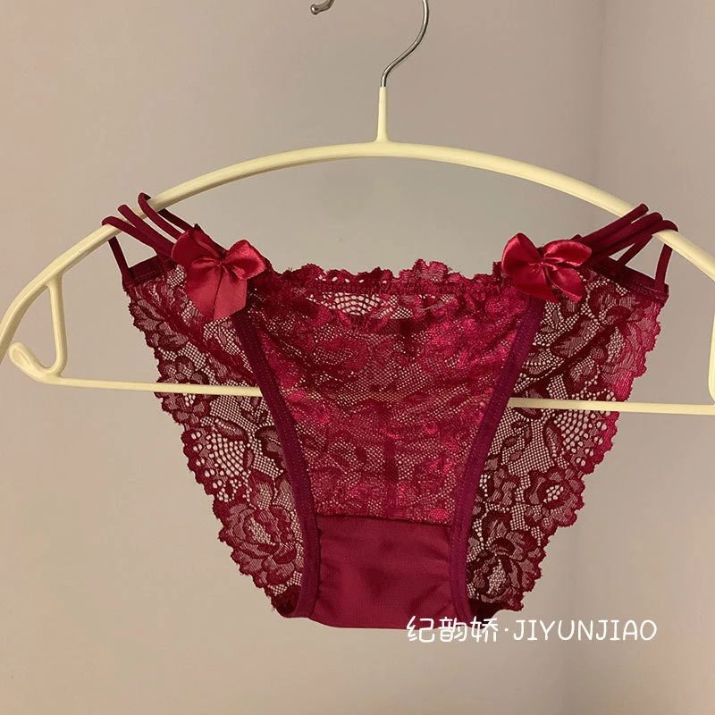 【店长推荐】法式性感蕾丝低腰内裤女士纯欲透明高开叉欧美风火辣