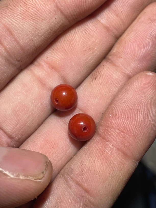 红玛瑙配珠圆珠8mm一对两颗