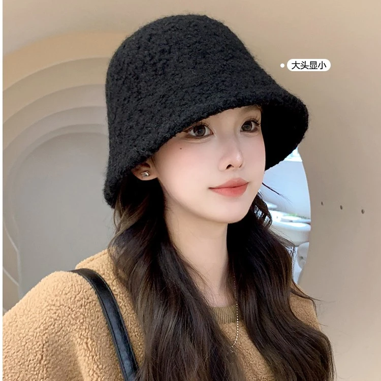 大头围2024冬季新款百搭水桶渔夫帽子女出游显脸小盆帽时尚韩版