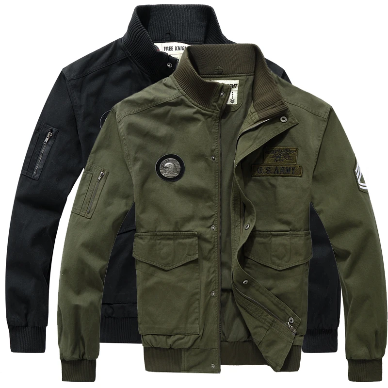 工装外套男潮牌军绿色夹克休闲帅气宽松立领9014男士春秋季户外