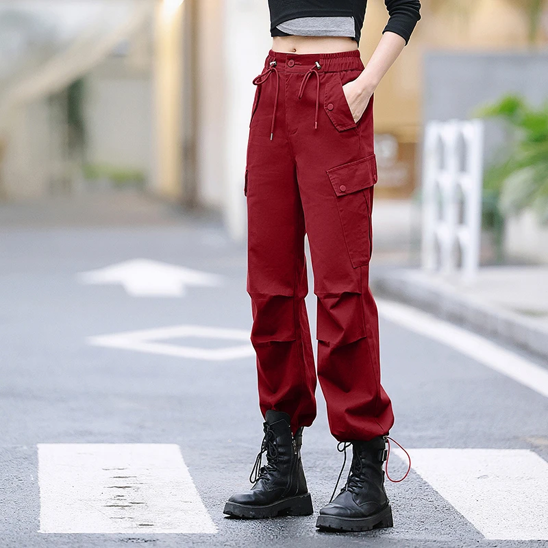 工装裤女宽松2025春秋新款高腰显瘦宽松百搭休闲哈伦阔腿裤直筒