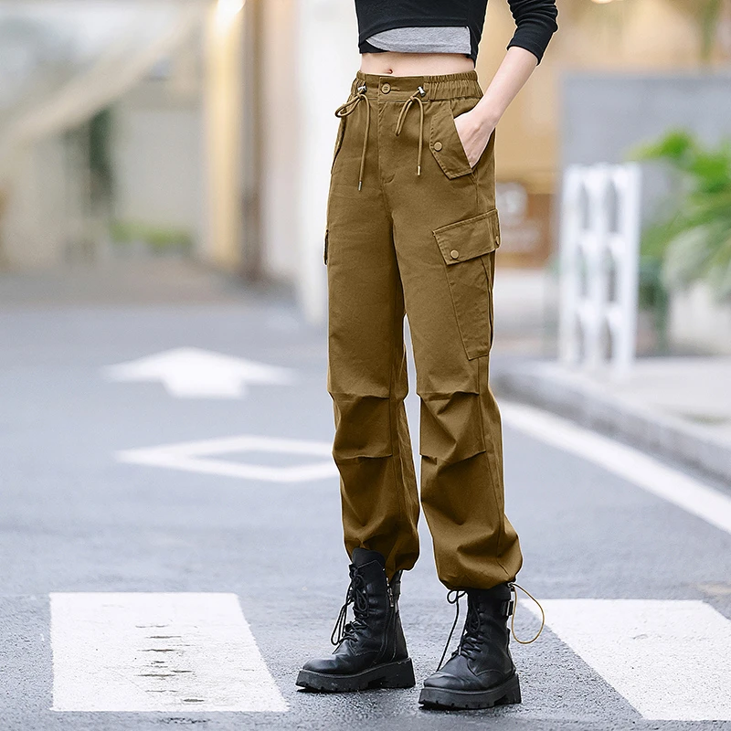 工装裤女宽松2025春秋新款高腰显瘦宽松百搭休闲哈伦阔腿裤直筒