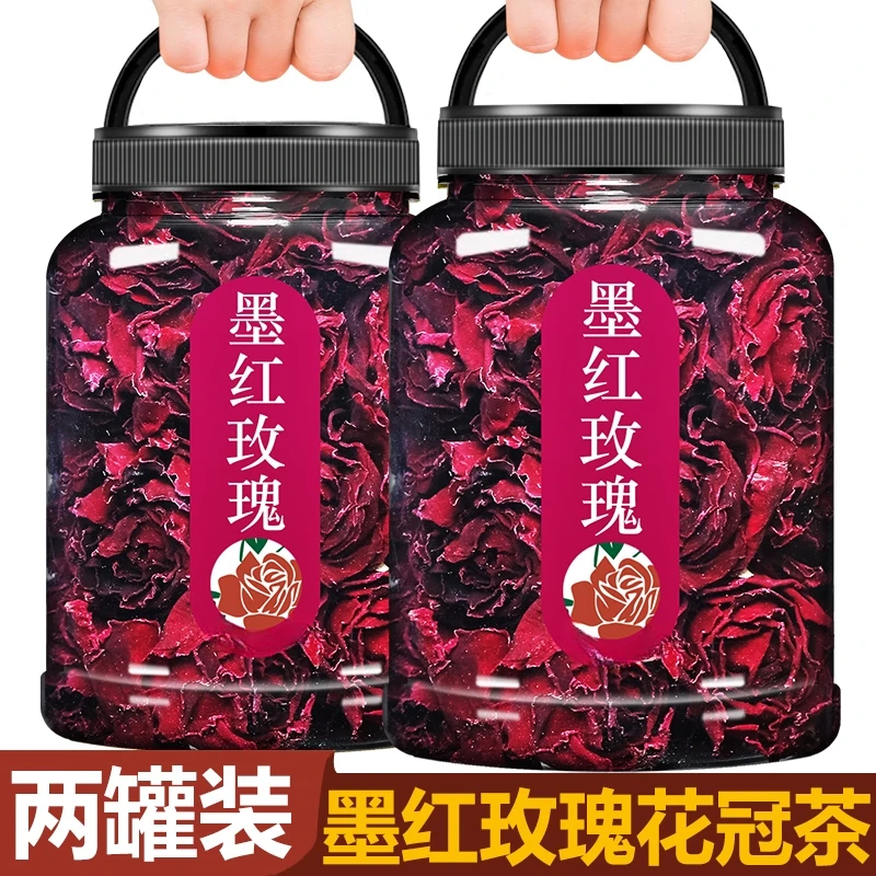 17.9//两大罐】云南墨红玫瑰花茶干花大朵花冠冻干玫瑰泡茶罐装