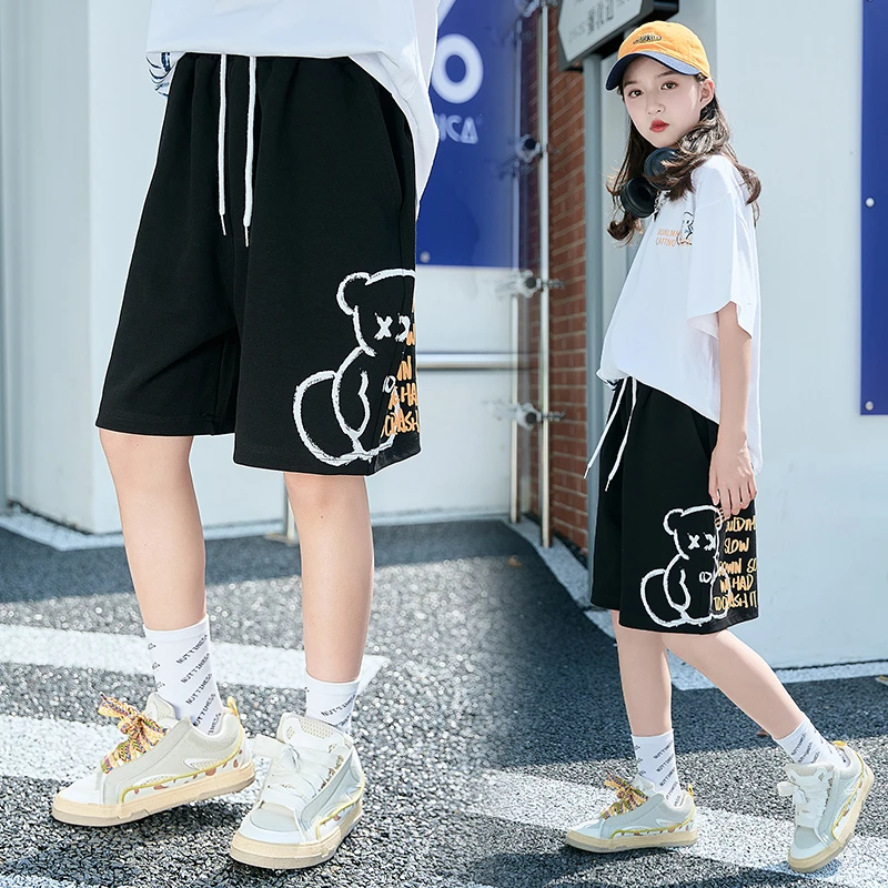 女童裤子夏季运动休闲五分裤中大童中裤女孩洋气初中生ESN0906kz