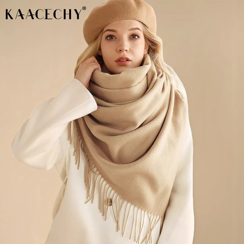 KAACECHY高档羊绒围巾女秋冬长款保暖披肩2025新款加厚高级感围巾