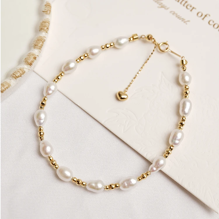 【嘉臻珠宝】18K金天然淡水珍珠手链时尚百搭单戴叠戴气质轻奢优雅