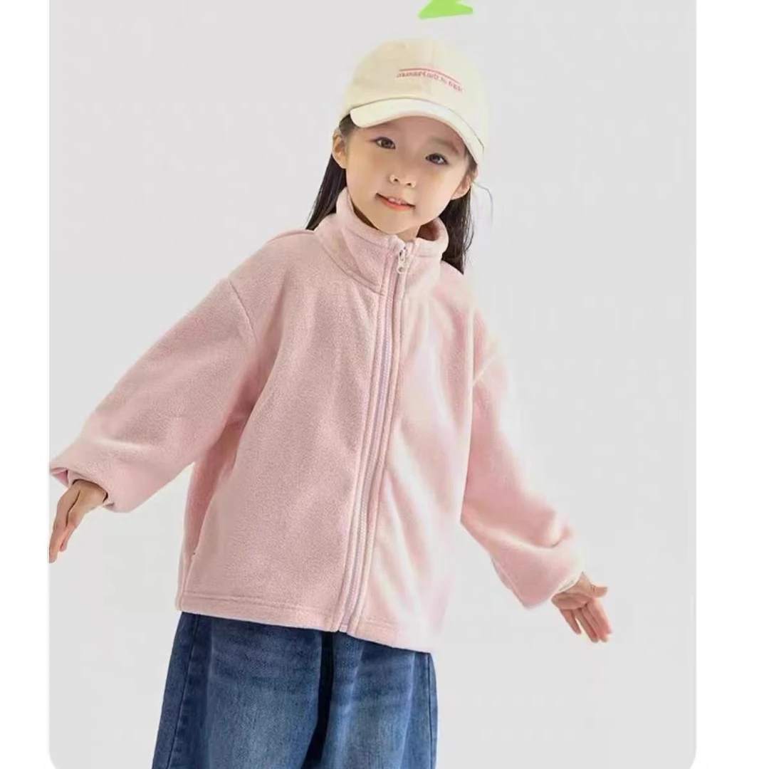 WT-5034 儿童男童加绒韩版宝宝冬季休闲保暖加厚秋冬外套纯色冬款