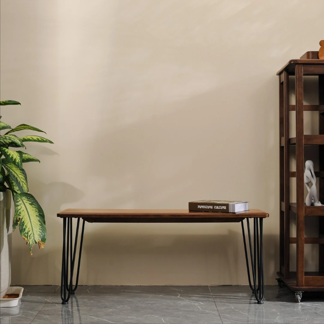 CW217樱桃木金属腿长凳客人凳餐凳（长款）凯伦煜龙