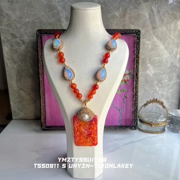 铜合金项链 橘娜菲丝尔系列 满镶双面搭配9449复古古风百搭镶嵌