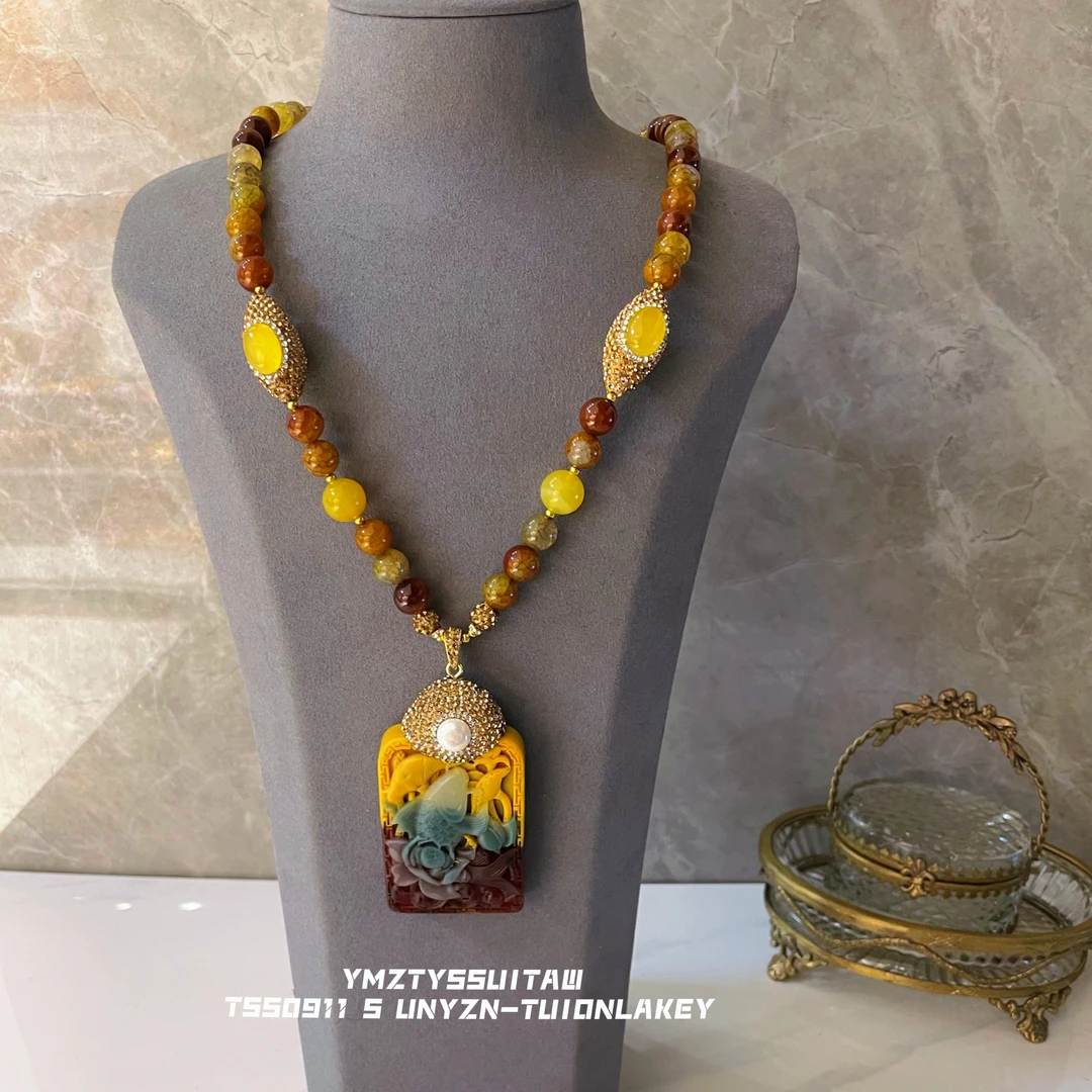 铜合金项链 梦娜迷菲尔塔斑系列 满镶颗粒9543