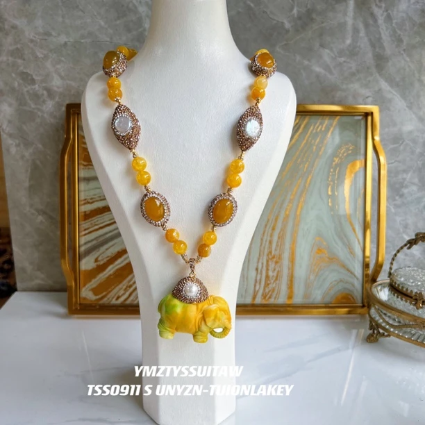 铜合金项链 浮娜菲尔苏系列 洛可点缀双面微镶嵌9354项链雕刻轻奢