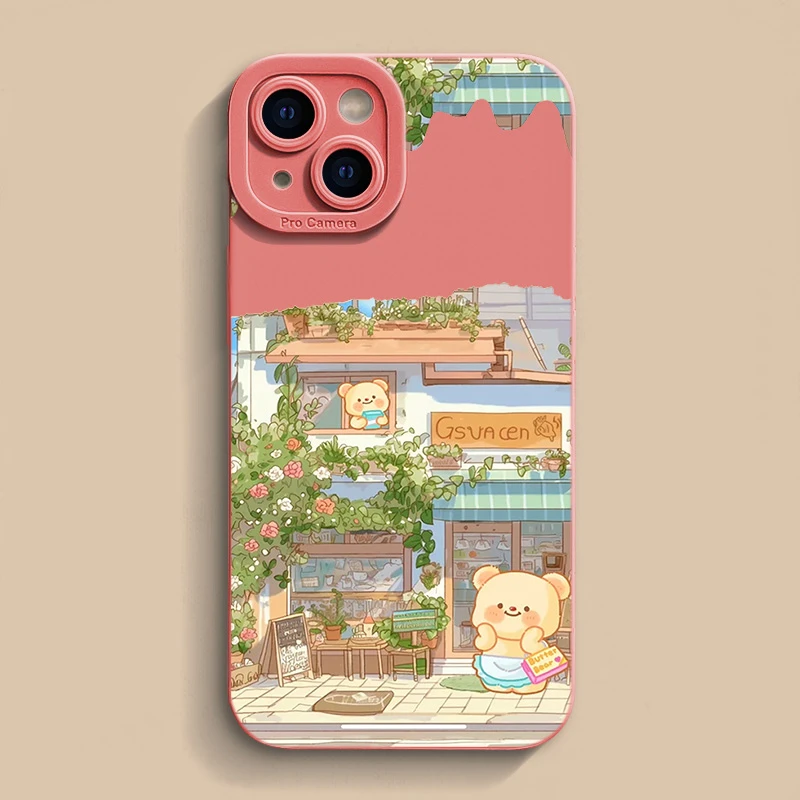 壳玛仕夏日小熊适用iPhone15苹果12/13软壳14promax手机壳11x新款