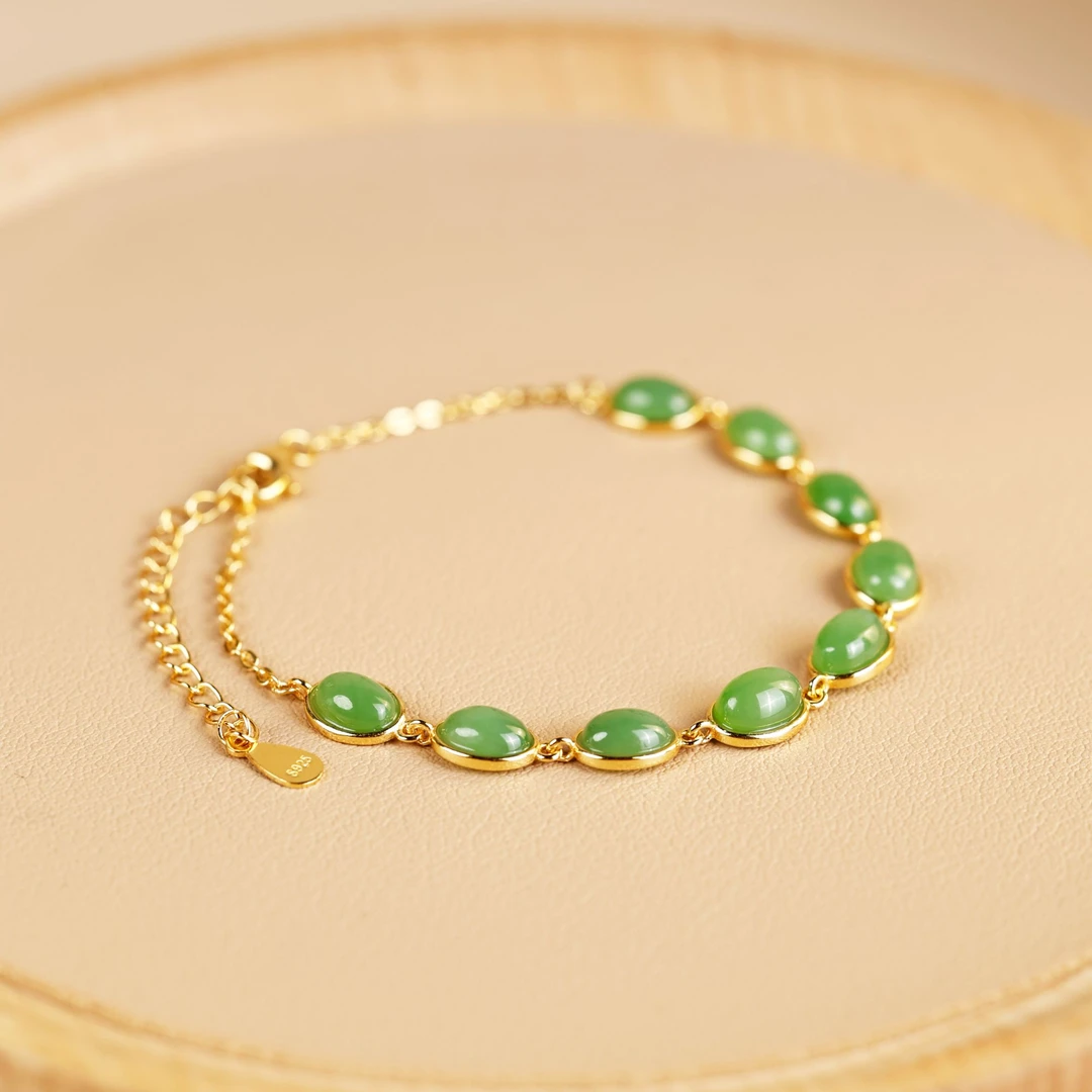 【中国黄金】恒安 | 和田玉*手链*S925银镶嵌-S998-Y