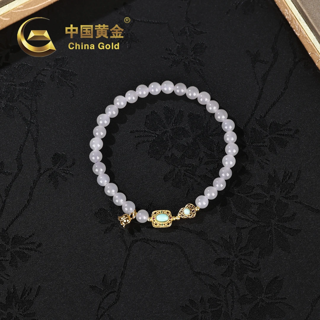 【中国黄金】S925银和田玉烟紫手串-S1483-【格】