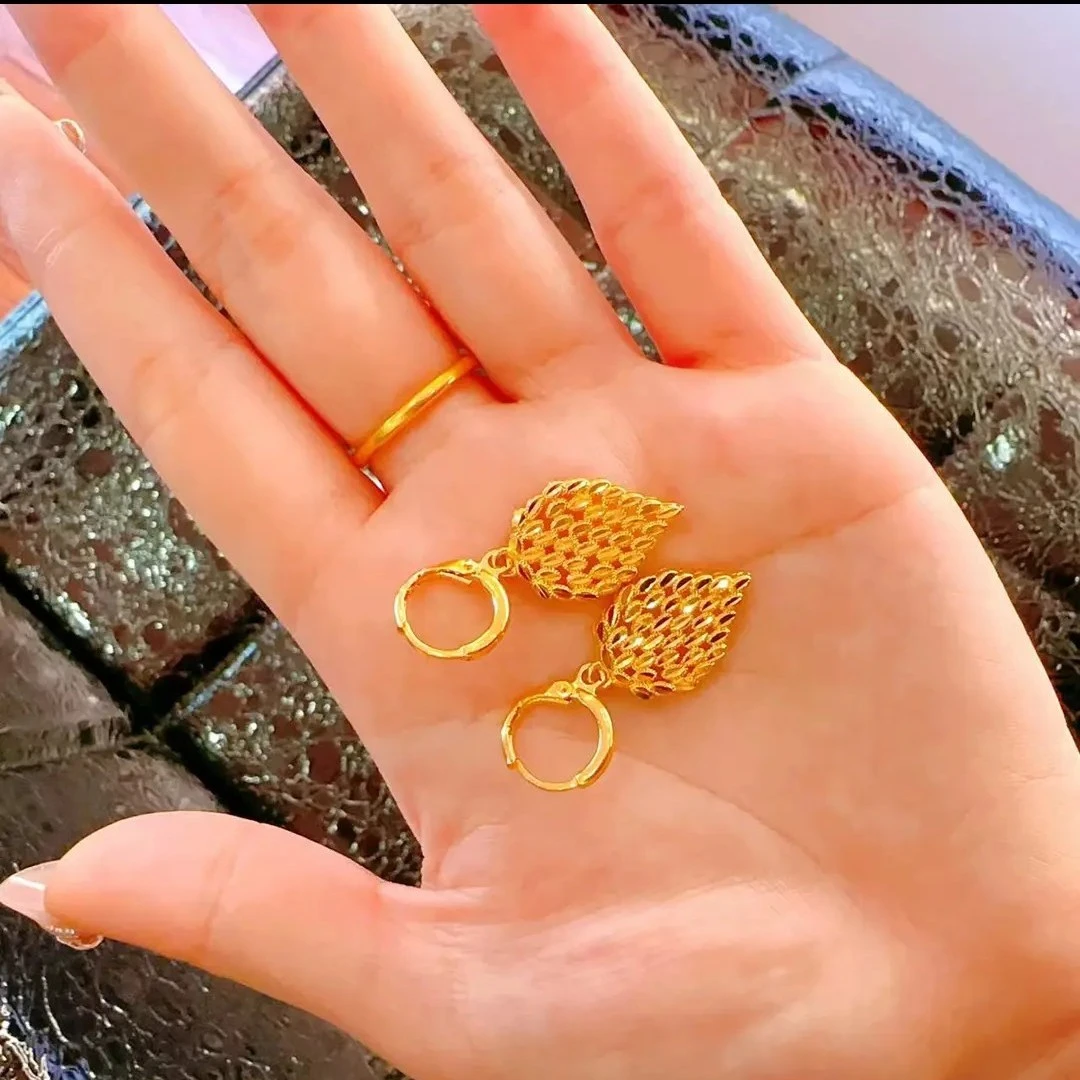 铜合金耳饰 铜合金耳饰叶子耳环