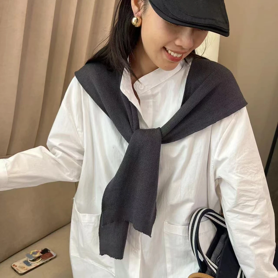 二姐的宝藏春秋条纹纯色针织洋气外搭披肩#24242