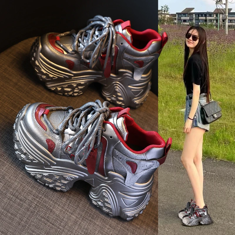 【红姐推荐】内增高10CM厚底老爹鞋女2024松糕底运动休闲鞋5550-16