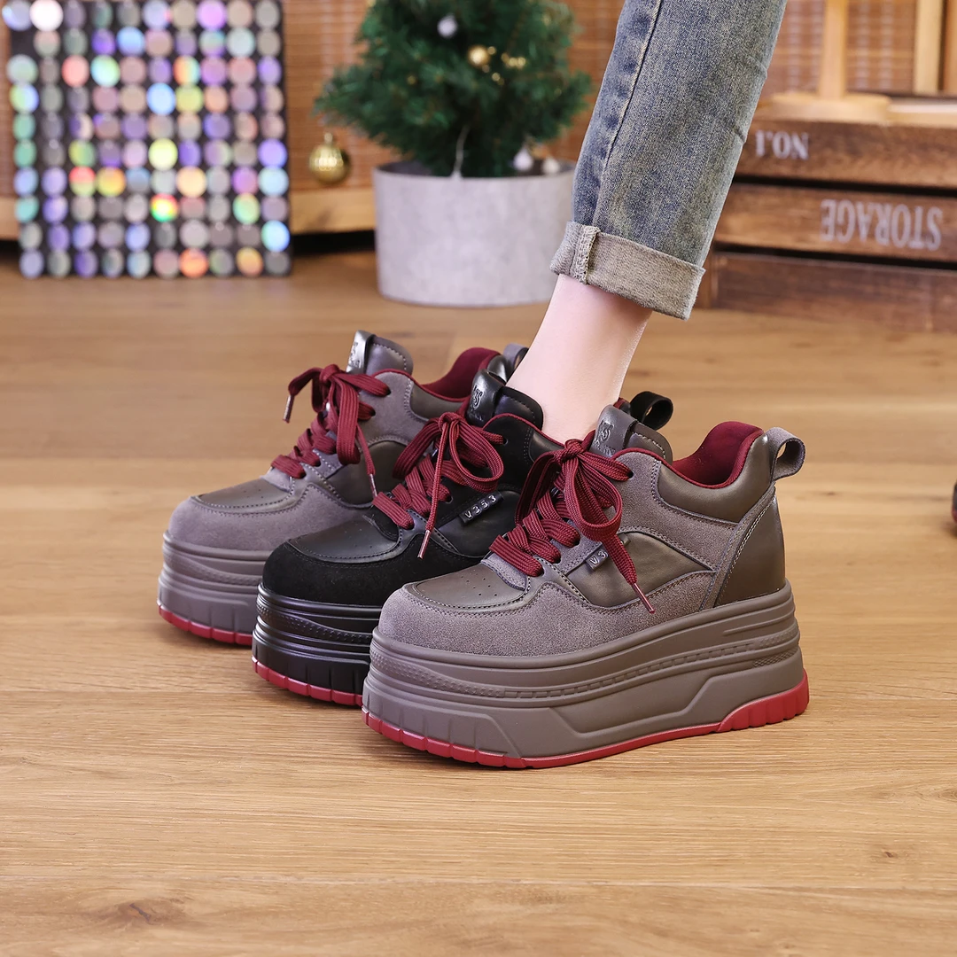 【红姐推荐】2024质感满满小白鞋9CM厚底增高鞋休闲板鞋女6769-2