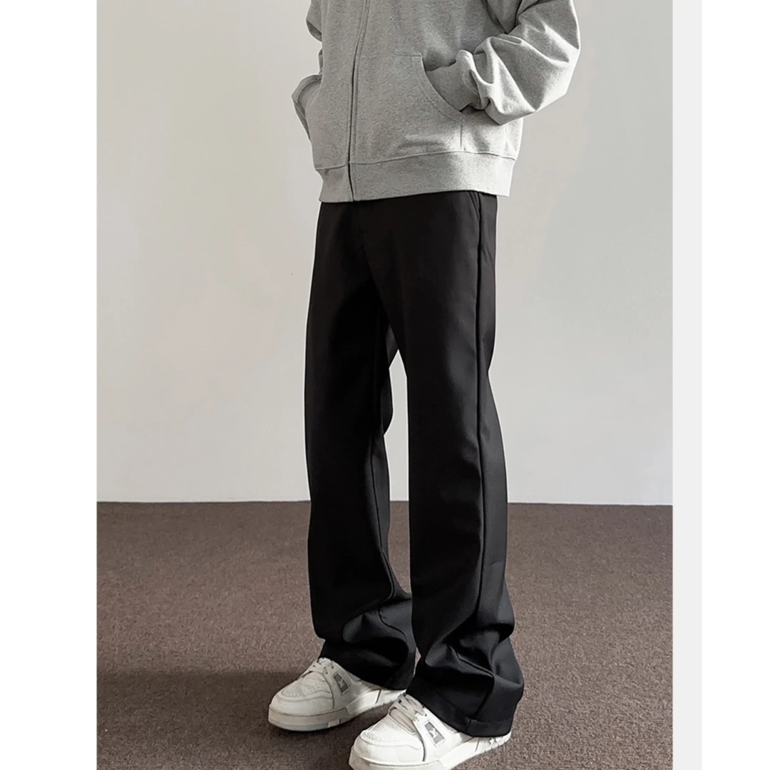 11DGK春夏黑色微喇西裤男士休闲百搭显瘦时尚高级感