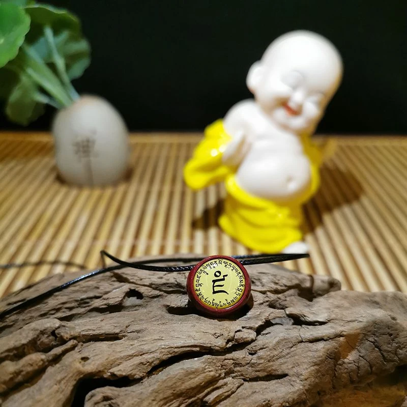 钛钢皮质项链 黄财神【项链饰品】款绳长50cm