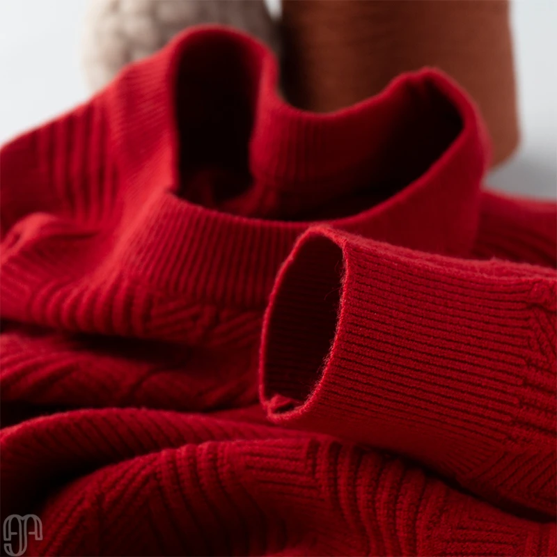 好好看的圣诞红!保暖本命年大红色棉羊毛衣男女修身圆领冬季厚款