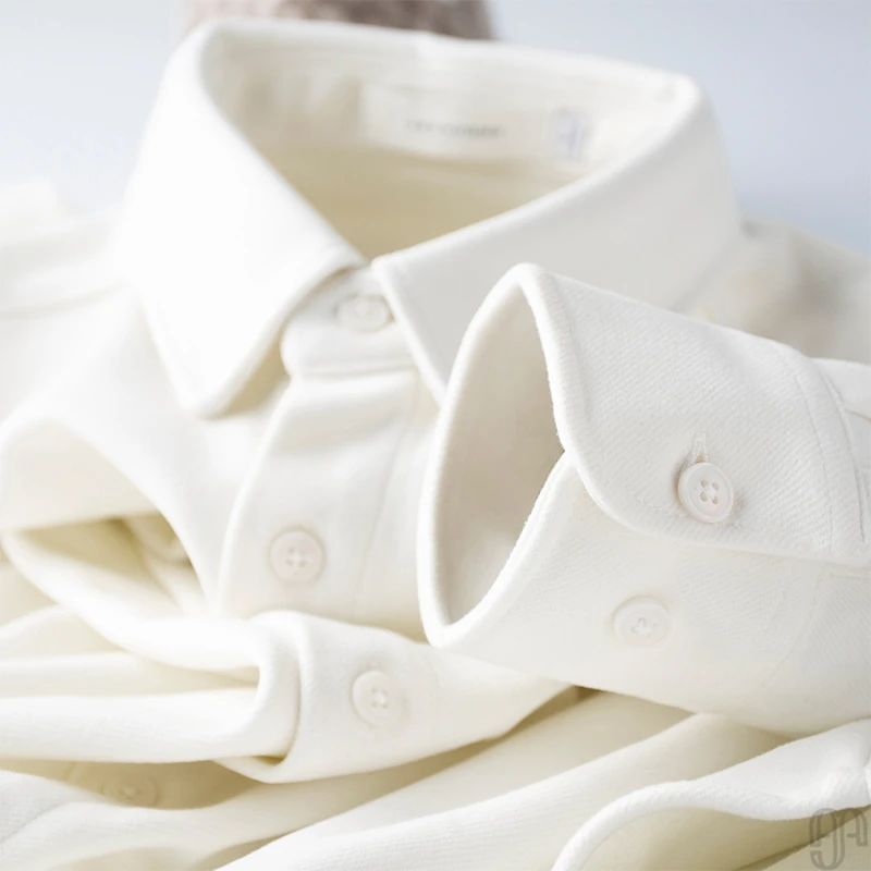 暖心之选~保暖双面磨毛呢长袖衬衫男修身法兰绒衬衣男士冬季厚款