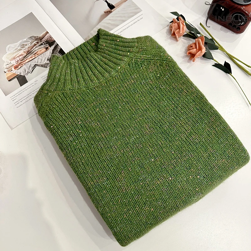 【七彩缎染】高级感！品质毛衣女士新款蜜熊打底衫气质B1077