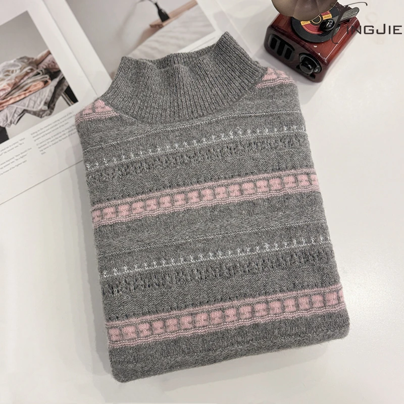 【婷姐推荐】【100%羊毛】【加厚】B1327长袖上衣针织毛衣上衣女