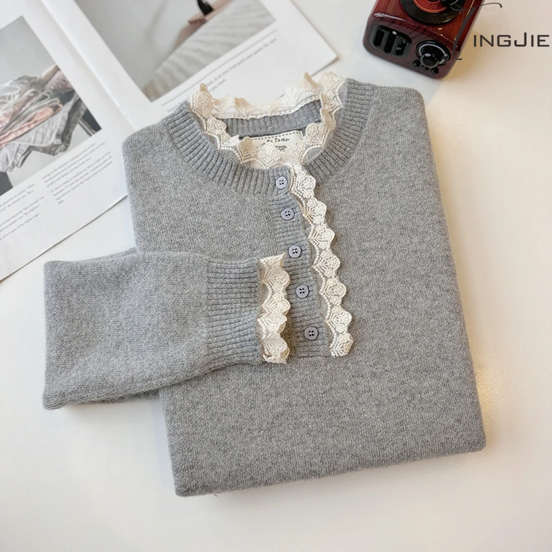 【爱丁堡】韩版洋气简约慵懒纯色百搭时尚秋冬加厚针织毛衣B1843