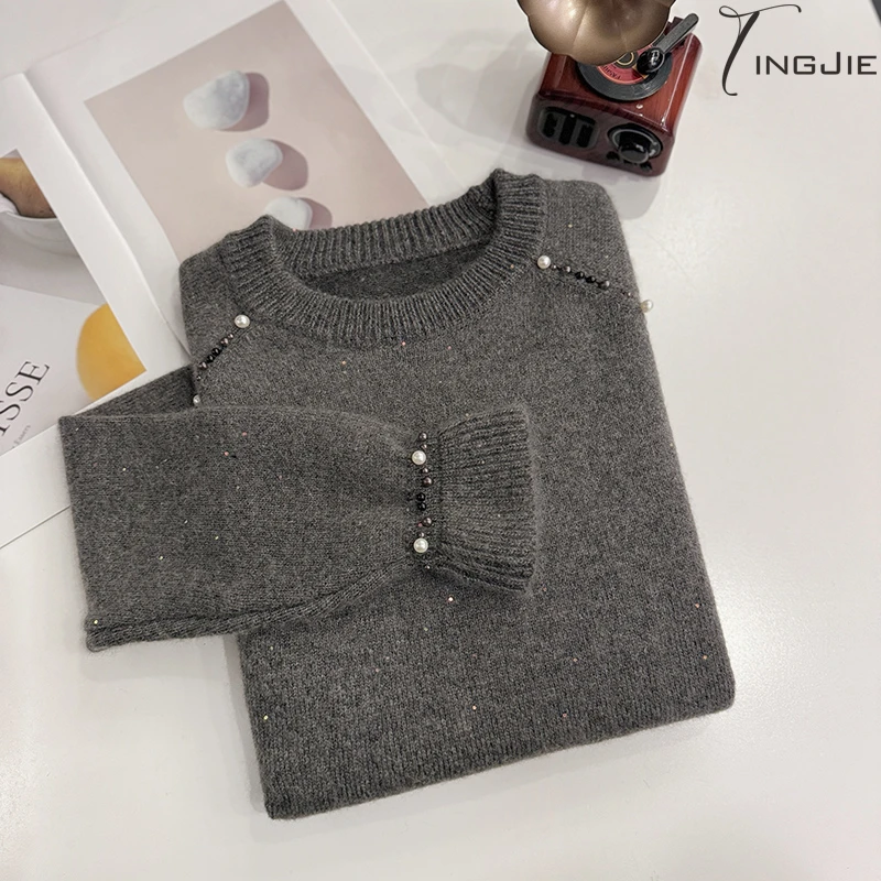 加厚保暖毛衣定珠气质打底衫女士冬