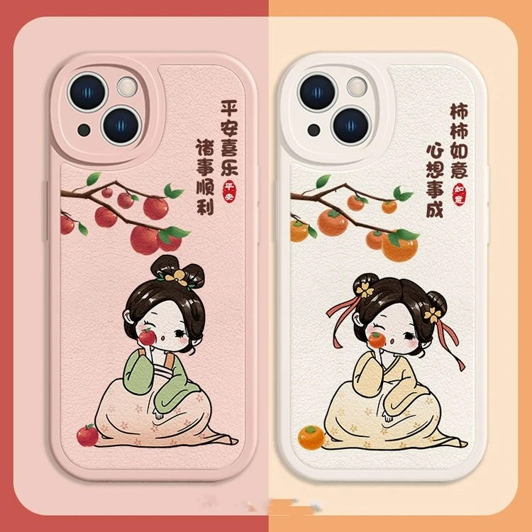 适用于苹果/华为/小米/oppo/vivo国风古典少女创意网红防摔手机壳