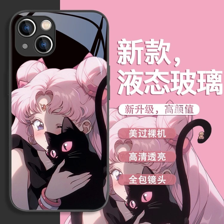 适用于苹果/华为/小米/oppo/vivo新款卡通可爱美少女高级感手机壳