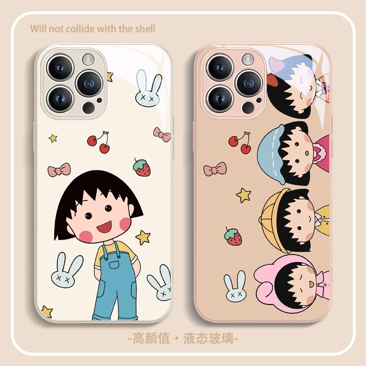 适用于苹果16/华为/小米/oppo/vivo卡通可爱樱桃小丸子网红手机壳