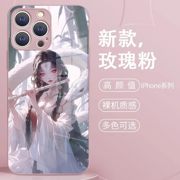 适用苹果17/华为pura70/小米15/oppo/vivo白蛇古风女孩颜值手机壳